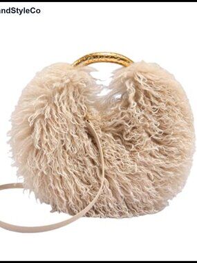 Shaggy Faux Fur Crossbody Bag Fluffy Shoulder Handbag Furry Purse